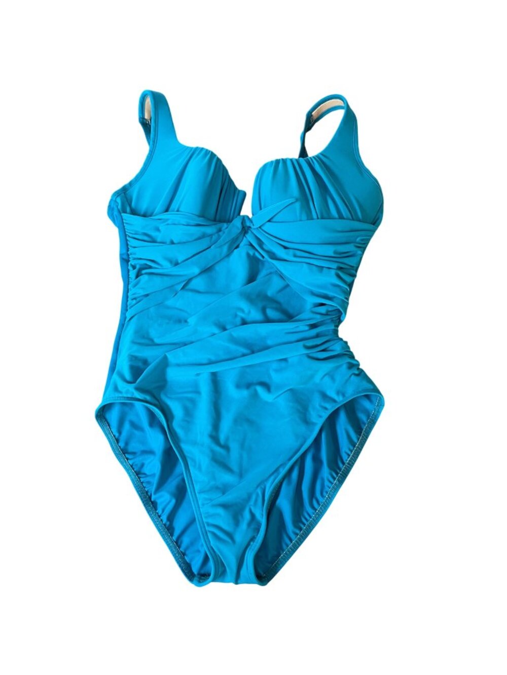Miraclesuit Ruched Molded Cup Underwire Tie Shaping One Piece Swimsuit 16 Teal